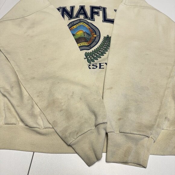 Vintage 90s Tenafly New Jersey Sweatshirt Adult XL White Crew Neck - Picture 7 of 16